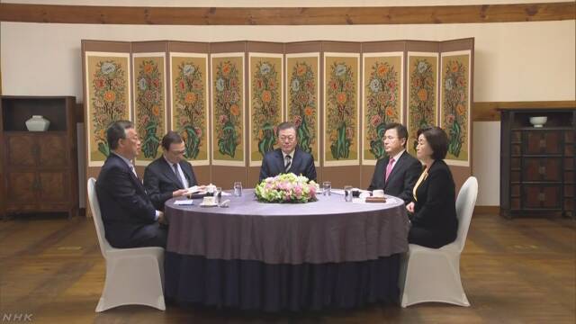 韓国大統領 新型コロナウイルス対応で与野党代表と協議