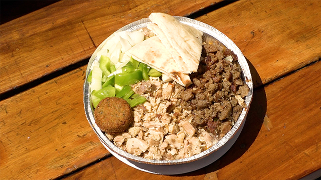 Their ingredients are all halal, which means they follow Islamic dietary restrictions. The combo platter includes chicken, beef, falafel, and pita bread. This favorite of many Muslim Americans won the hearts of other New Yorkers too.