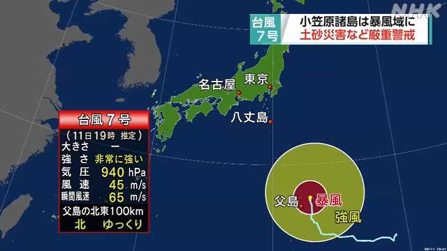 台風７号 １４日から雨風が強まるおそれ 高波に十分注意を