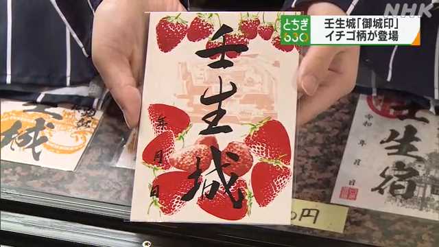 壬生城跡訪問記念「御城印」特産のイチゴ柄２日から販売｜NHK 栃木県の 