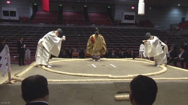 大相撲“無観客場所” 静寂の中で「土俵祭」大阪