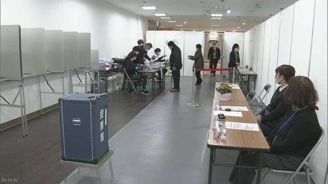 期日前投票所でも感染対策 長野 松本市長選