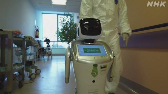 ロボットが患者の容体確認 医療従事者の感染防止で イタリア