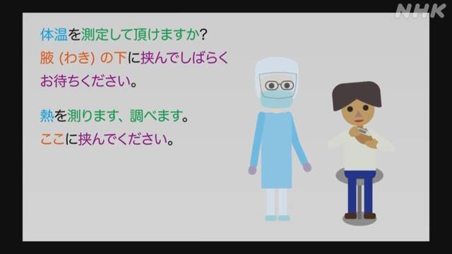 簡単な日本語での診療方法を動画で紹介 新型コロナ