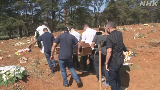 ブラジル 25日の死者800人超 国別で最多 新型コロナ