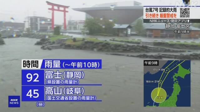 台風7号【最新情報】岡山では1時間に100ミリの猛烈な雨を観測 | NHK | 台風