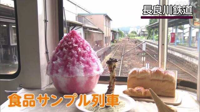 长良川铁道 一列火车运行以享受“食物样品”