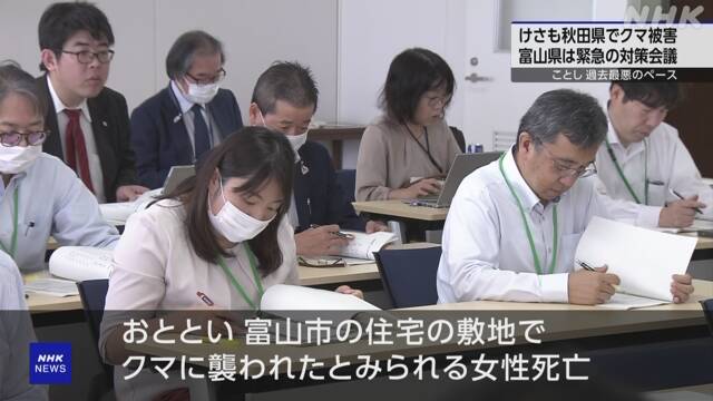 Toyama Prefecture holds emergency countermeasures meeting due to bear damage, plans to expand subsidies for trapping, etc. | NHK