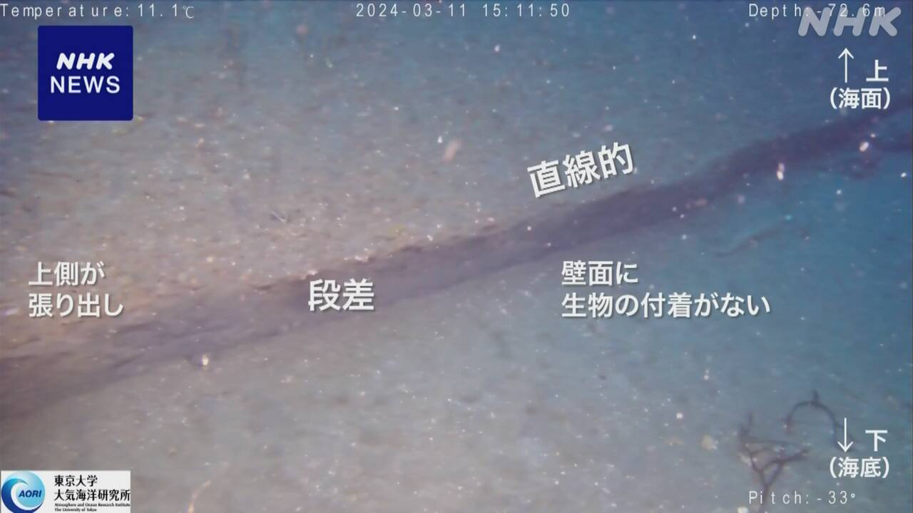 能登半島地震でできた段差か 震源域海底に2か所 東京大学など | NHK