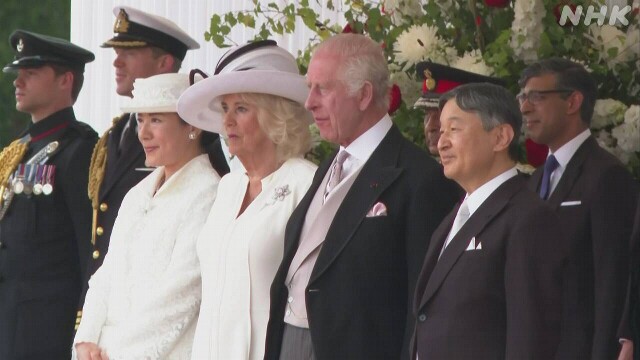 天皇皇后両陛下 歓迎の昼食会に 「ガーター勲章」贈られる
