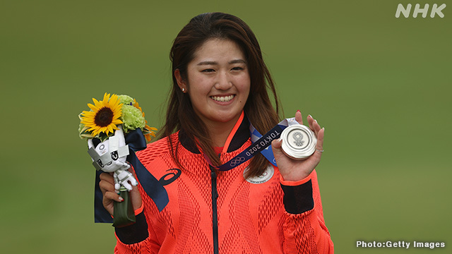 オリンピック日本代表レプリカ 女子ゴルフ デサント 稲見萌音ルコックポロシャツLサイズ