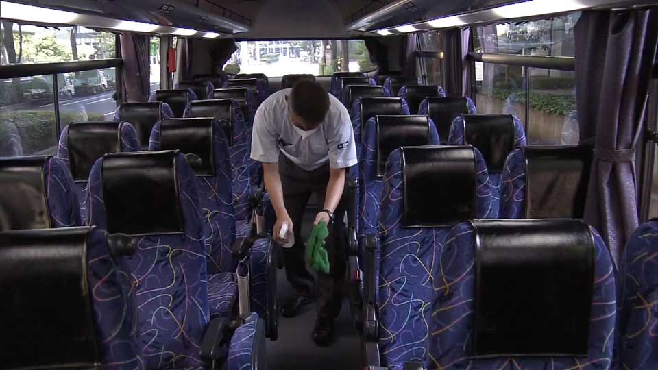 a man ventilating the bus