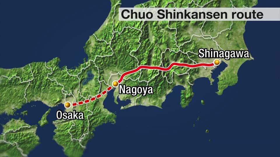 Map: The Maglev Chuo Shinkansen's route