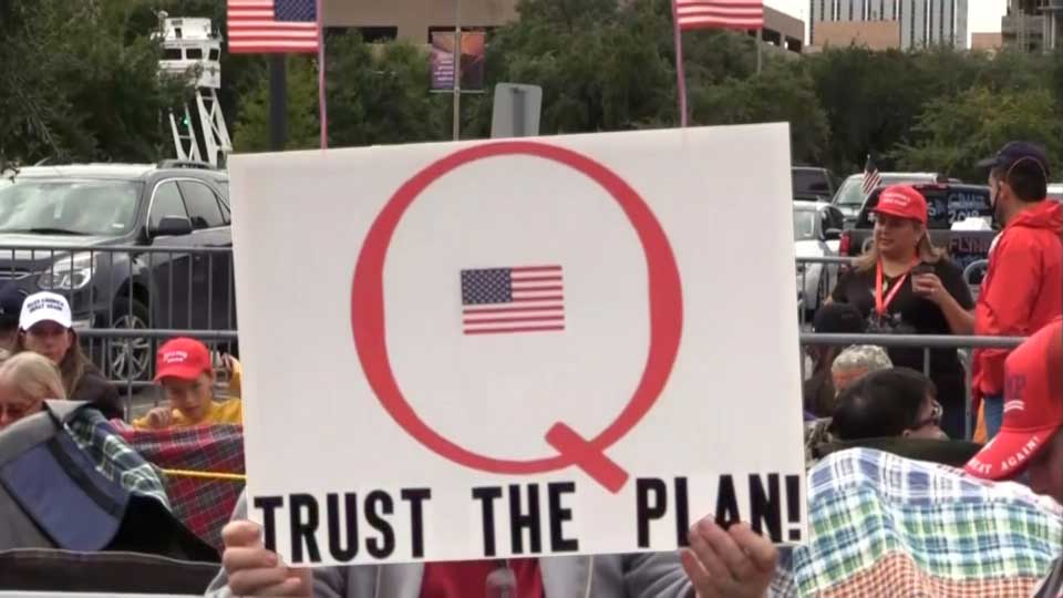 QAnon supporters at a Trump rally