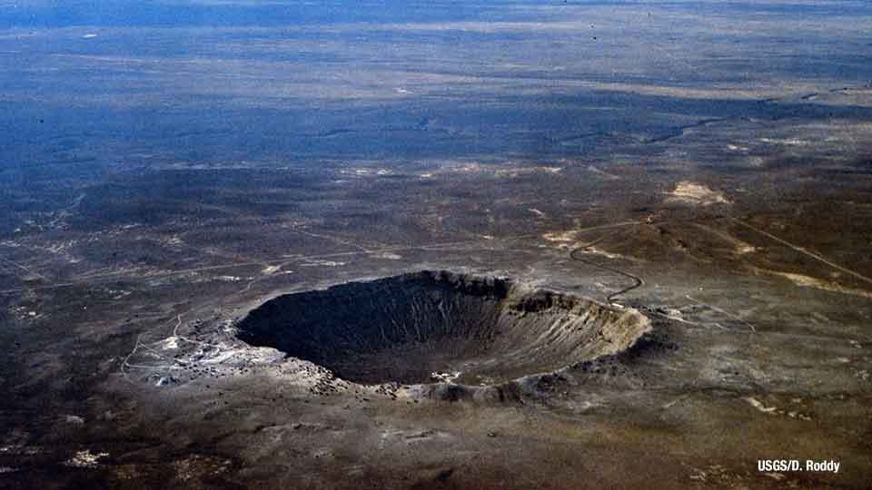 Aerial view of Arizona’s Meteor Crater