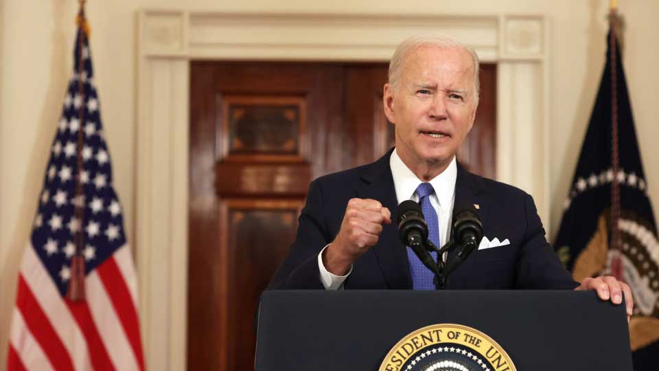 US President Joe Biden speaking on abortion rights after the court ruling.