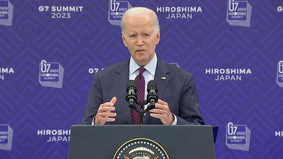 Biden at news conference in Hiroshima