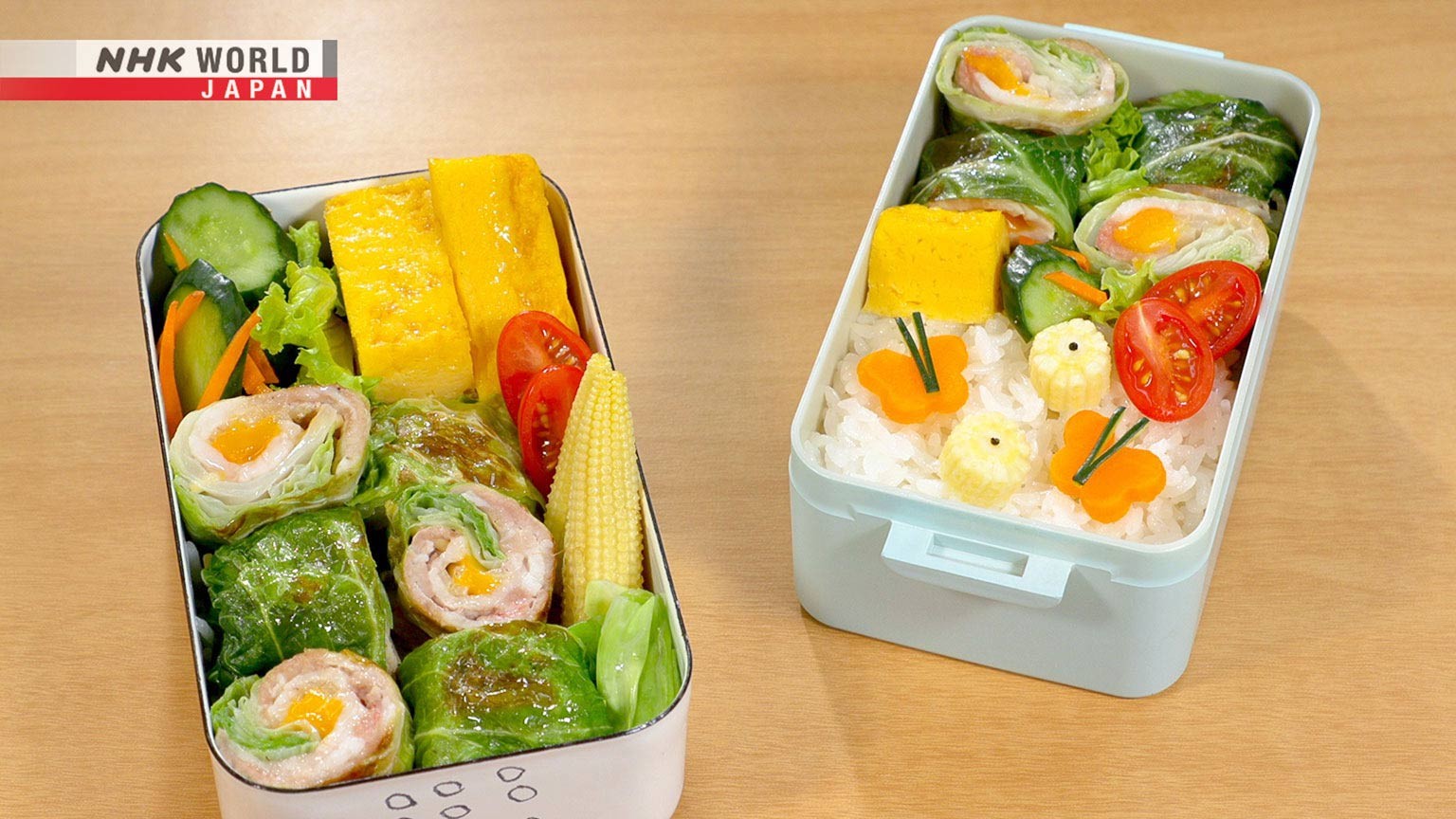 Bento No. 75: An entirely made-ahead bento featuring mini cabbage rolls