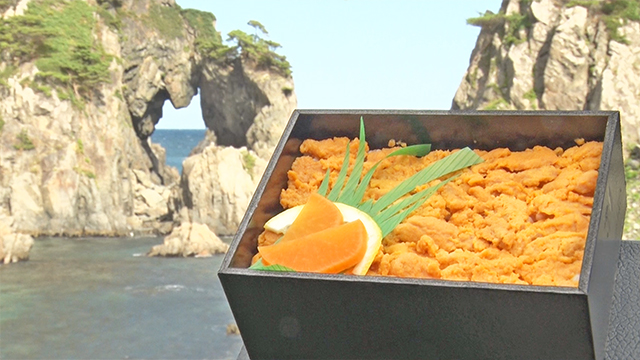 And finally, she completely covers the bed of rice with bite-size pieces of steamed uni. She uses as many as five sea urchins' worth just for the topping. A burst of uni flavor delights with every bite.  