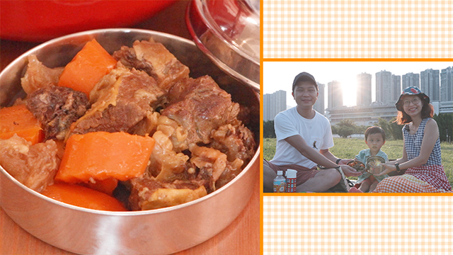 A picnic bento packed with fragrant Hong Kong-style brisket curry. It’s a big hit with her husband and son, providing them with the energy they need for fun in the park.