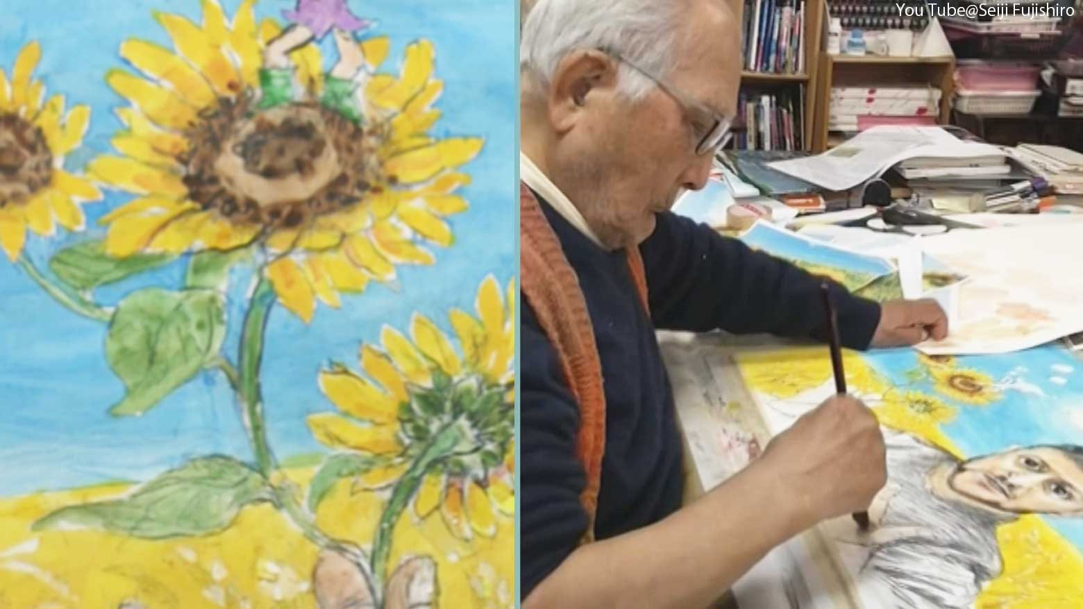 Японский художник, в чьих работах живет память о войне, написал портрет Зеленского