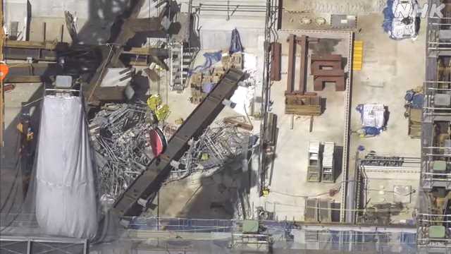 東京・中央区日本橋の工事現場で鉄骨が落下 ４人重体